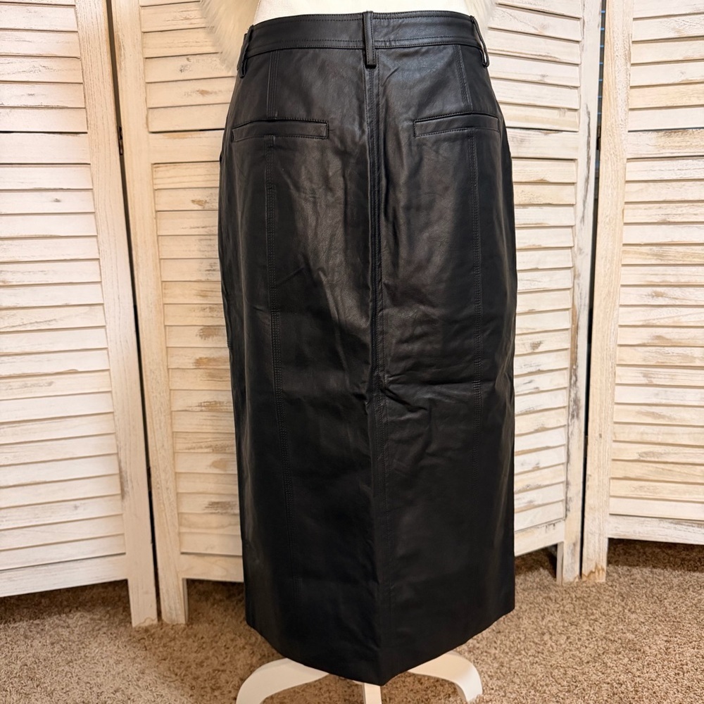Sanctuary Faux Leather Midi Black Pencil Skirt - Picture 2 of 8